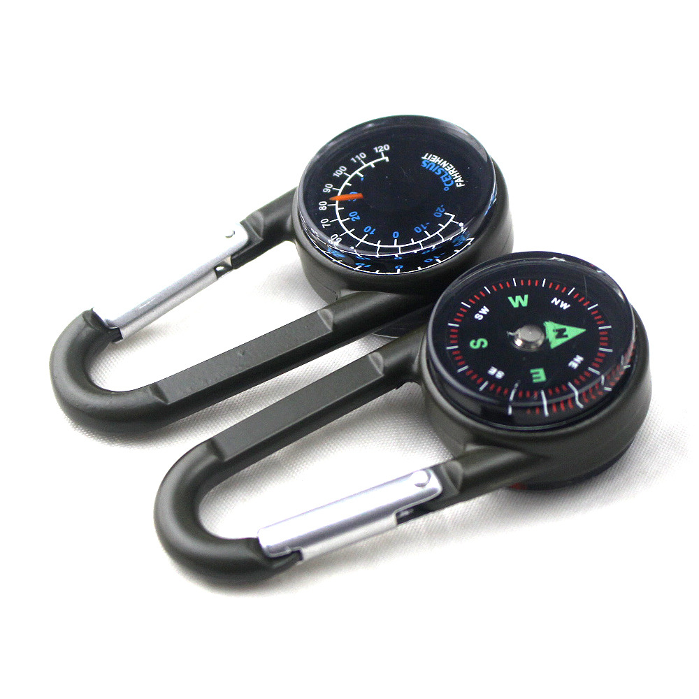 3-in-1 overlevingskarabijnhaak met kompas en thermometer