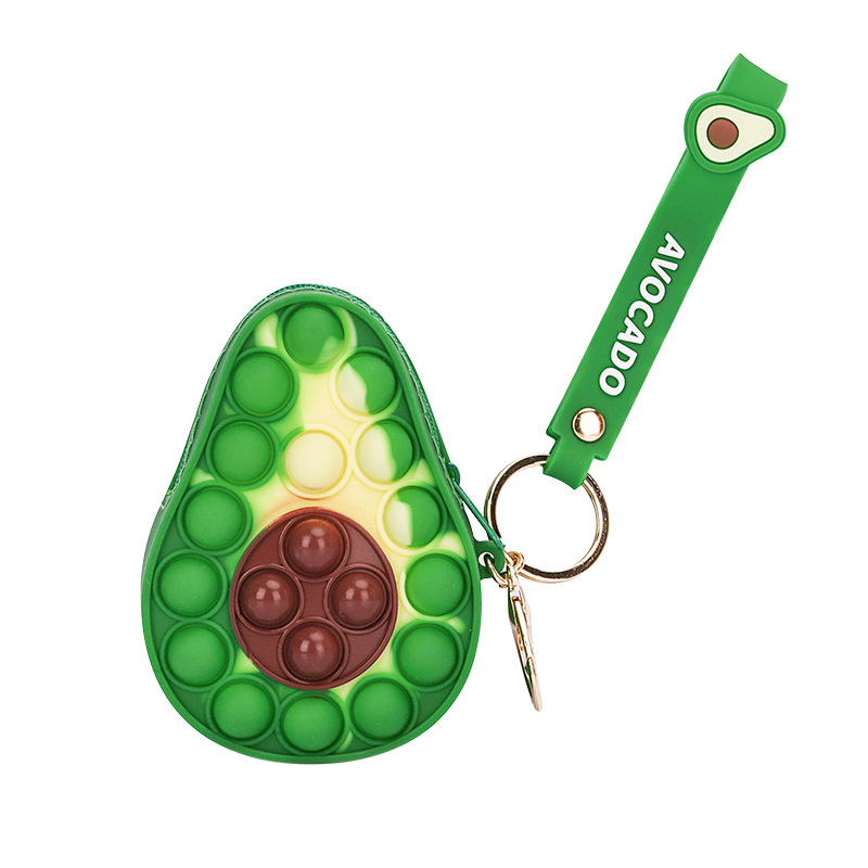 Avocado-vorm fidget pop-it ritshandtas munt portemonnee