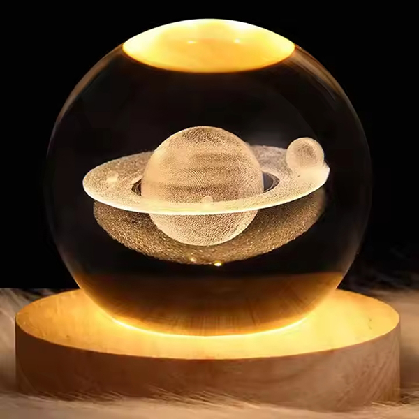 Saturnus 3D Kristallen Bollicht